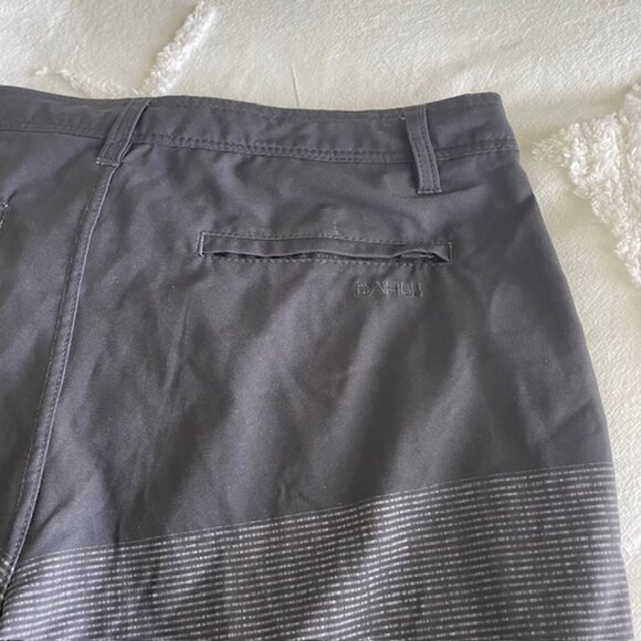 Da Hui Board Shorts Men 34 Black Gray Swim Trunks Hybrid 10 Inch Water Resistant - Picture 6 of 10
